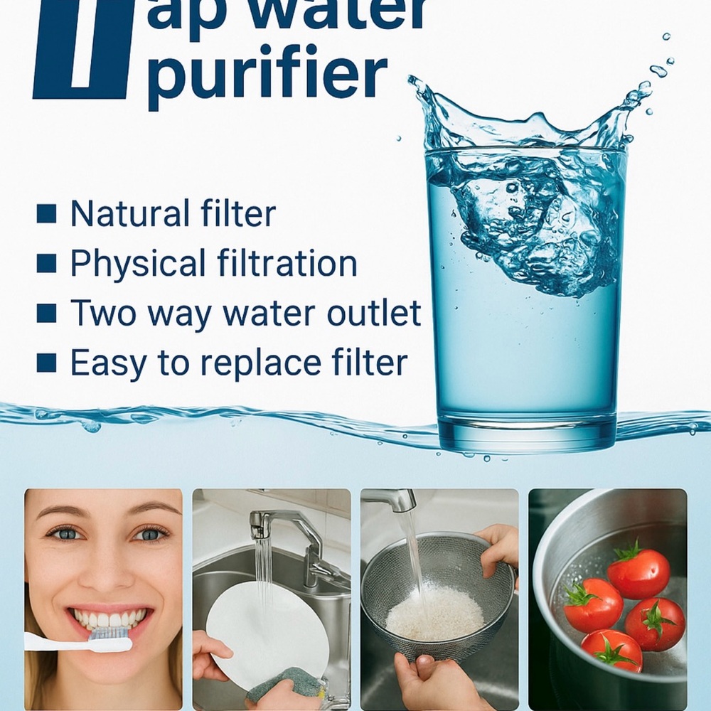 Tap Water Purifier with Easy Filter Replacement